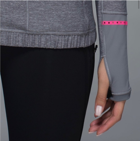 Lululemon Pace Pusher 1/2 Zip Heathered Slate Pullover Jacket Size 2 Small - Picture 4 of 11